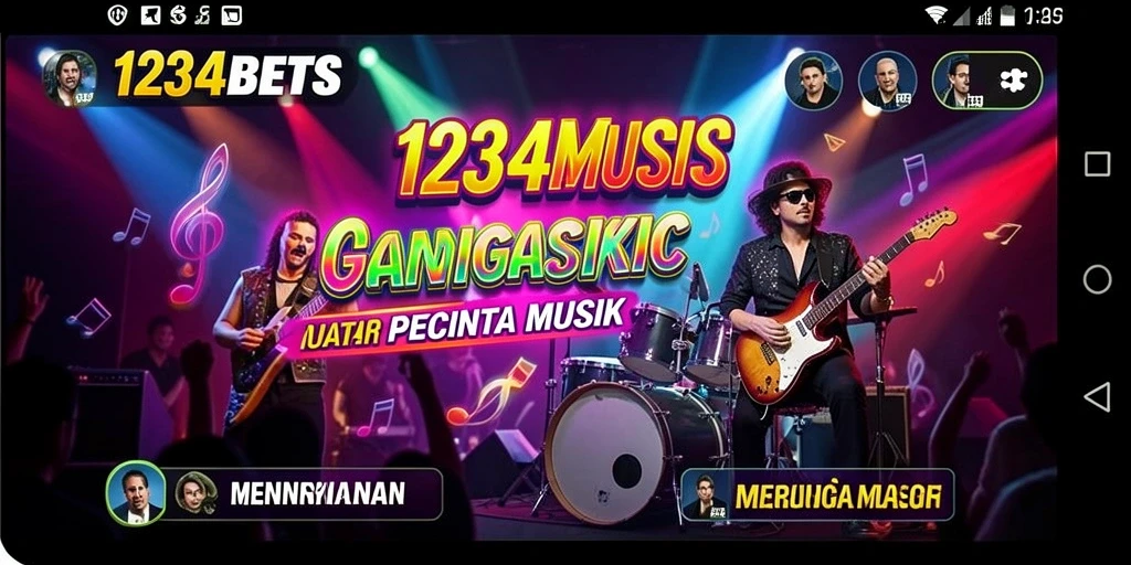 Tampilan gameplay 1234BETS dengan interaksi musik yang seru.