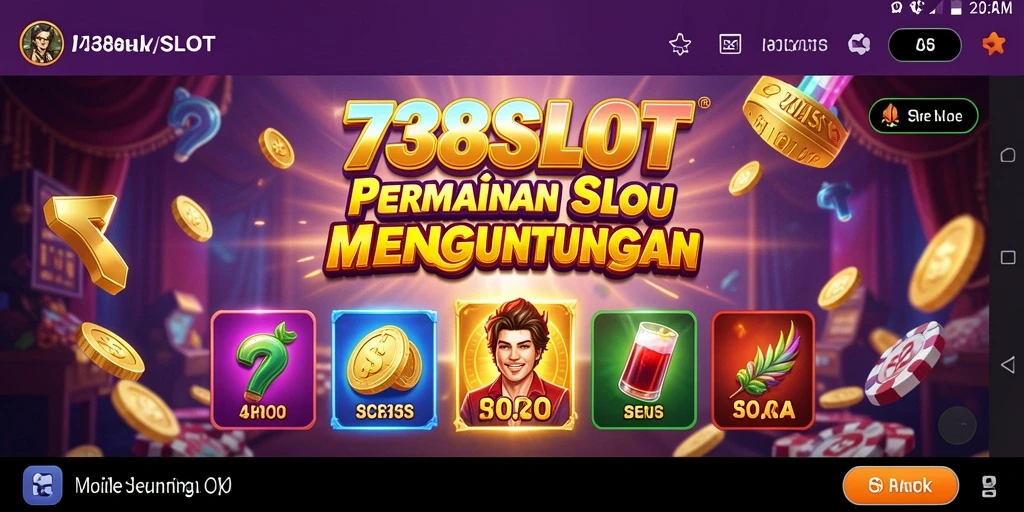 Tampilan gameplay 738SLOT yang menarik dan penuh warna.