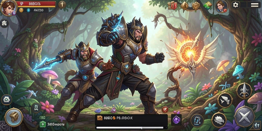 Menampilkan aksi seru dari gameplay 88BOS di dunia fantasi.