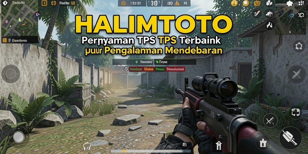 Tampilan seru gameplay HALIMTOTO menampilkan aksi TPS yang mendebarkan.