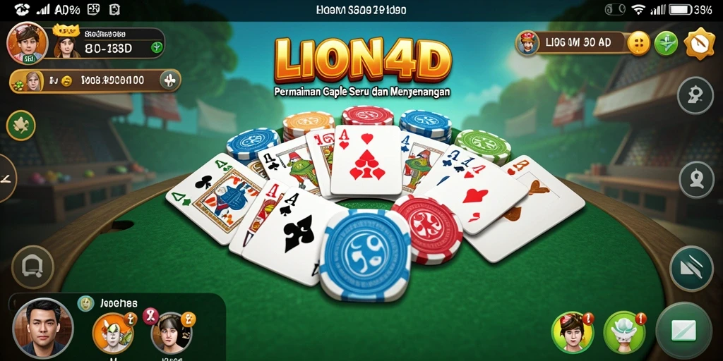 Tampilan gameplay menawan dari LION4D yang menggambarkan keseruan Gaple.