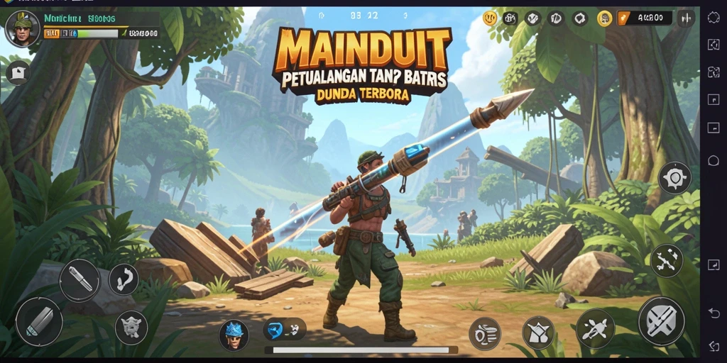 Screenshot gameplay MAINDUIT yang menampilkan eksplorasi dunia terbuka yang luas.