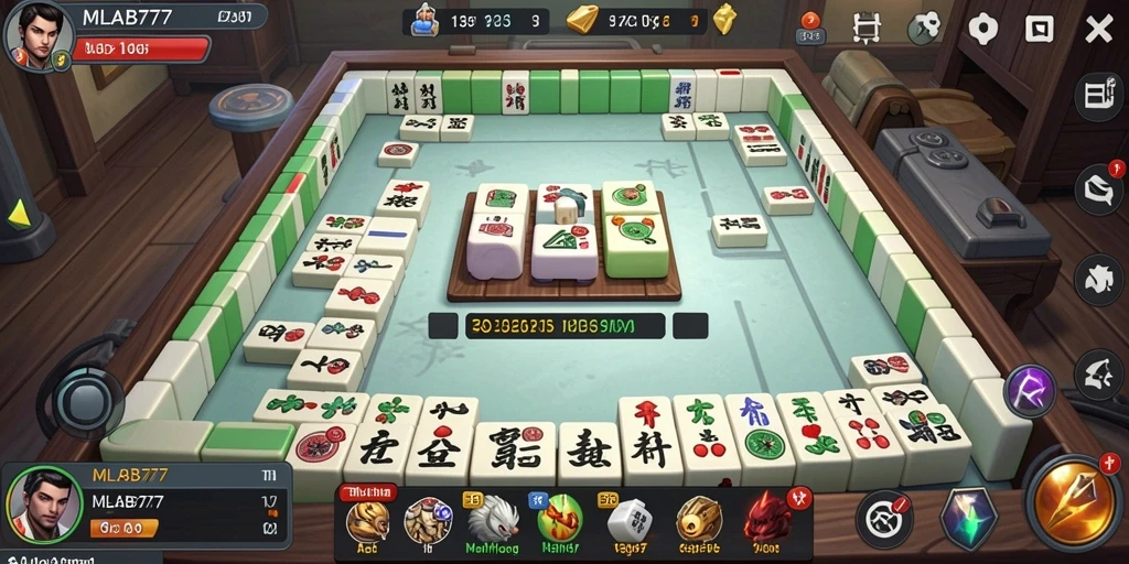 Tampilan akhir permainan Mahjong MLBB777 yang penuh warna.