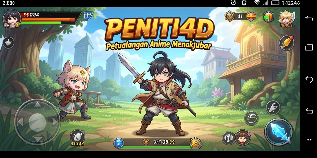 Tangkapan layar dari gameplay PENITI4D dengan karakter Anime menarik.