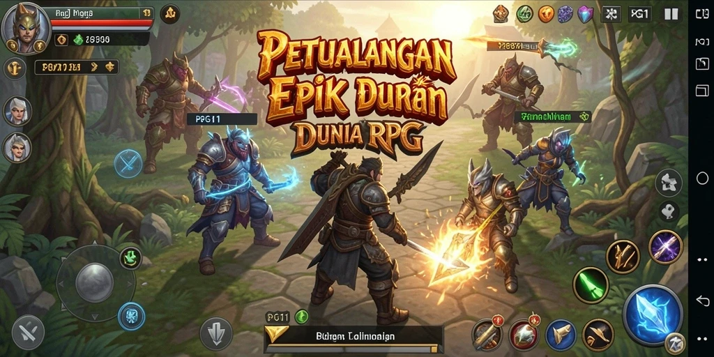Tampilan gameplay PG11 yang epik dan penuh aksi.