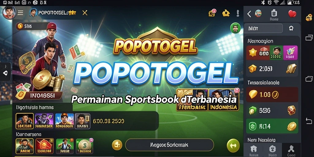 Tampilan layar utama POPOTOGEL dengan berbagai pilihan taruhan olahraga.