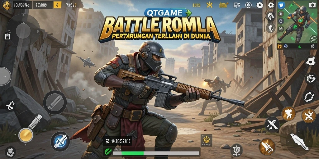 Gameplay intense di pulau pertarungan QTGAME.