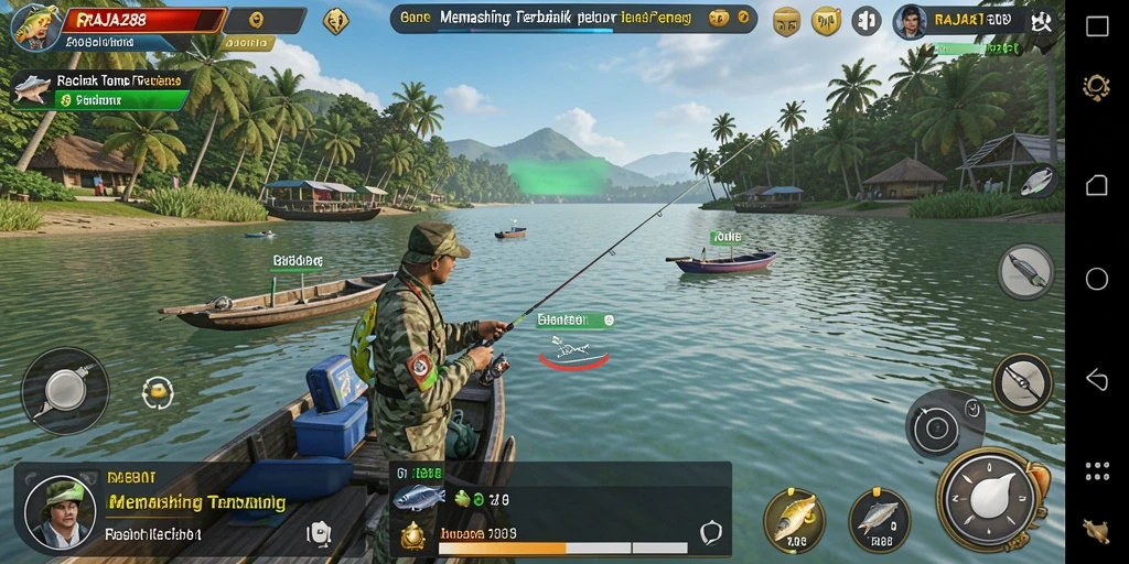 Gameplay menarik RAJA288 dengan berbagai jenis ikan dan lokasi memancing.