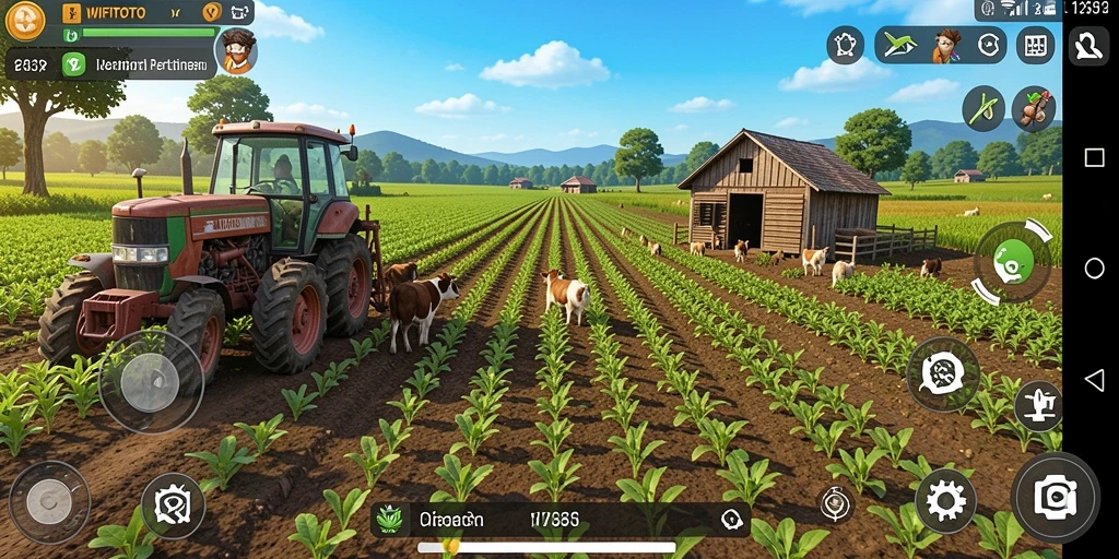 Tampilan gameplay WIFITOTO dengan suasana ladang yang indah.