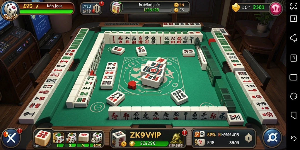 Tampilan gameplay seru ZK9VIP dengan desain ubin Mahjong yang menarik.